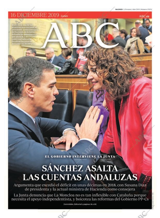 ABC MADRID 16-12-2019 página 1