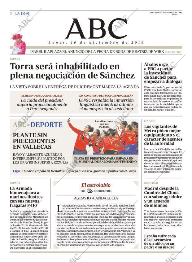 ABC MADRID 16-12-2019 página 2