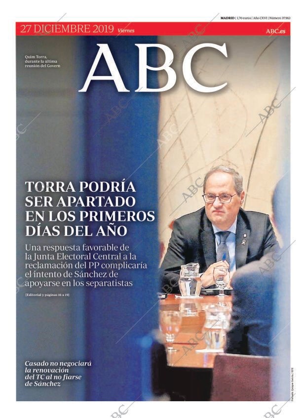 ABC MADRID 27-12-2019 página 1