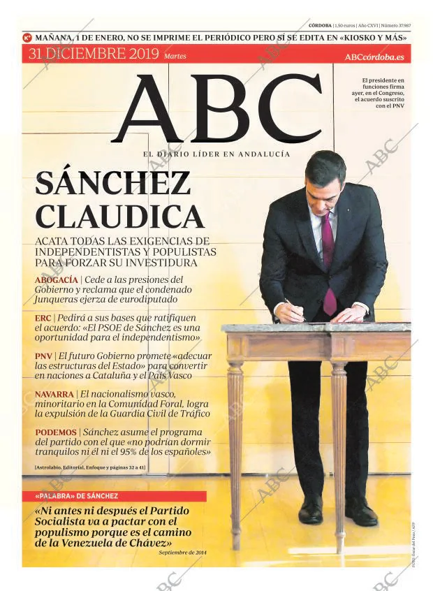ABC CORDOBA 31-12-2019 página 1