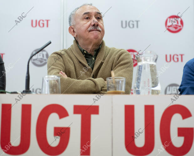 Rueda de prensa de pepe Álvarez secretario general de Ugt