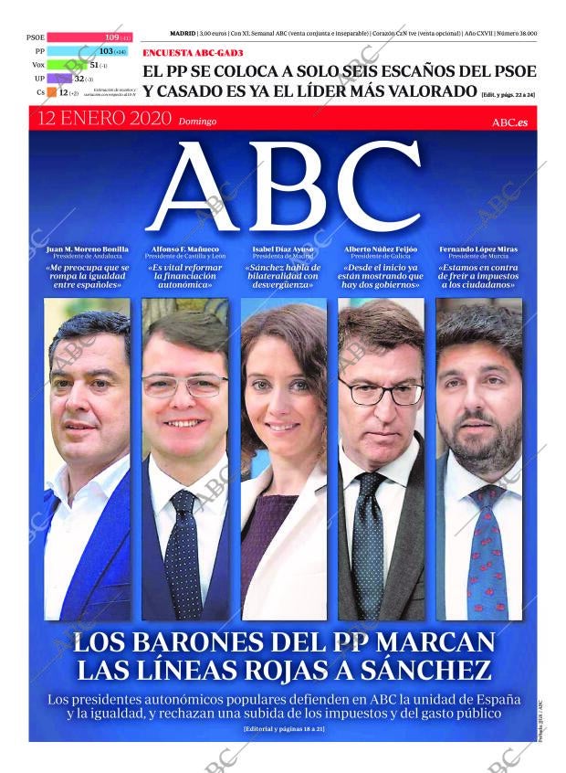 ABC MADRID 12-01-2020 página 1