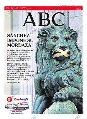 ABC MADRID 16-01-2020 página 1
