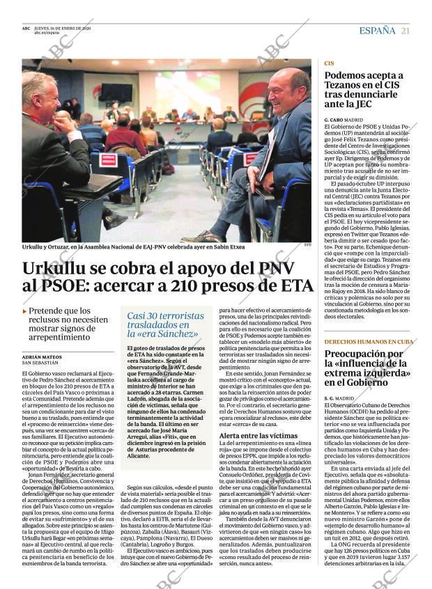 ABC MADRID 16-01-2020 página 21