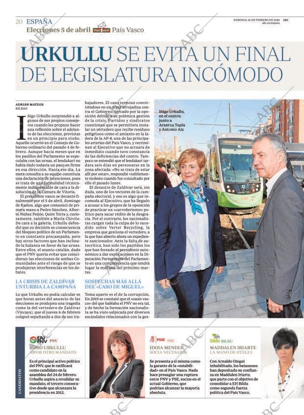ABC MADRID 16-02-2020 página 20