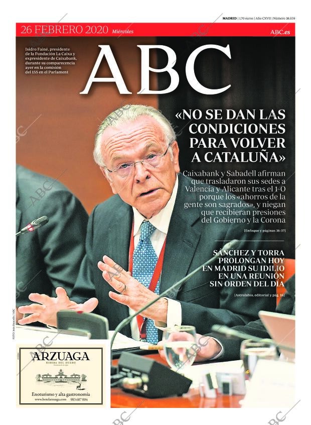 ABC MADRID 26-02-2020 página 1