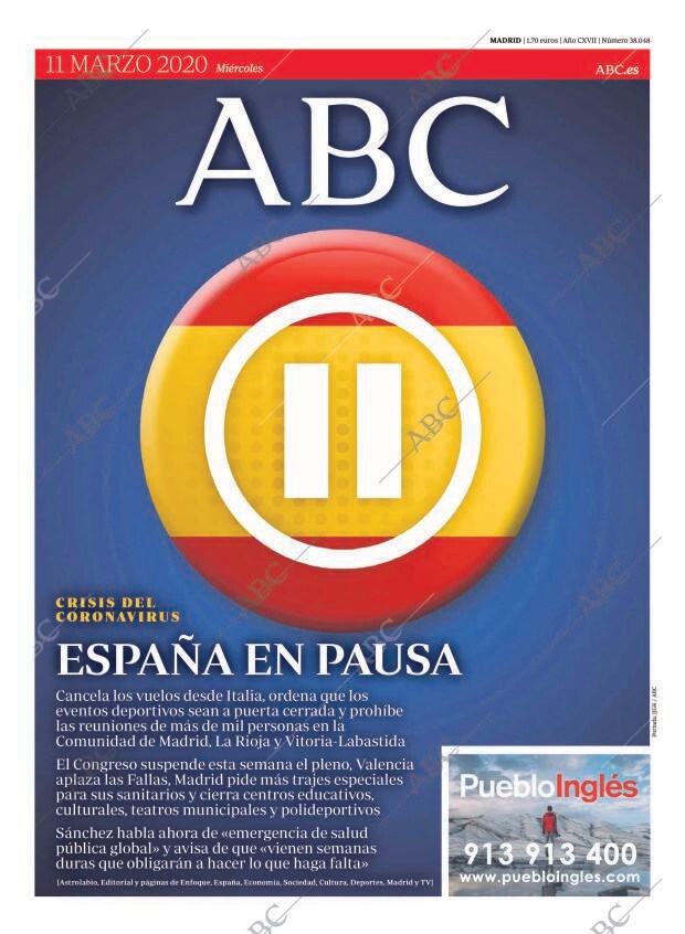 ABC MADRID 11-03-2020 página 1