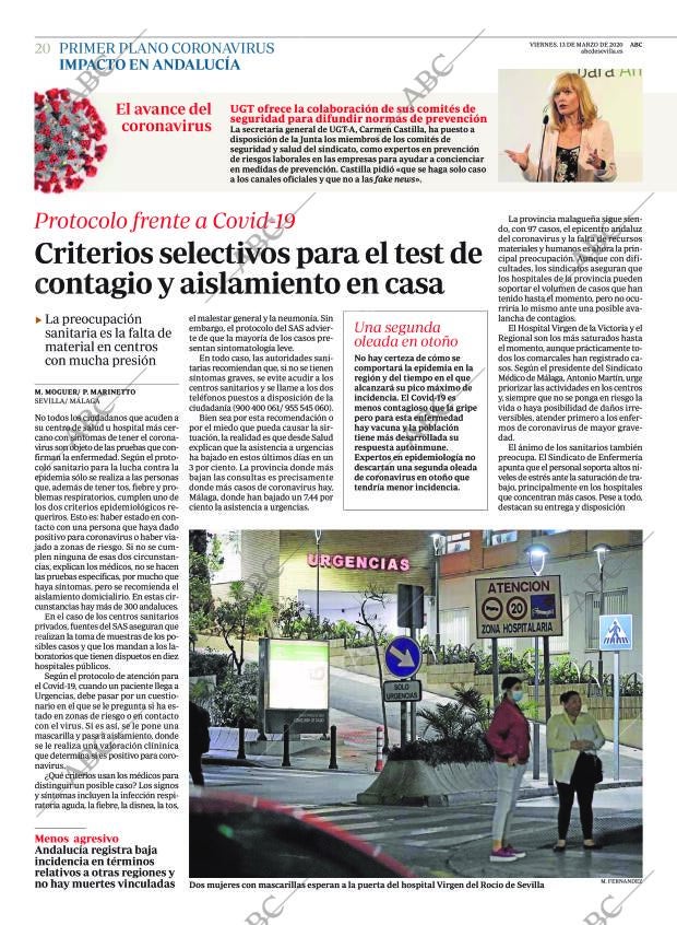 ABC SEVILLA 13-03-2020 página 20