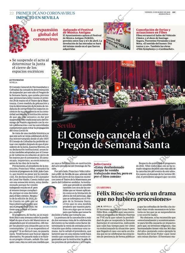ABC SEVILLA 13-03-2020 página 22