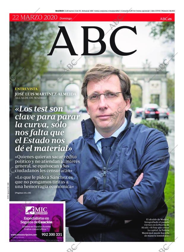 ABC MADRID 22-03-2020 página 1