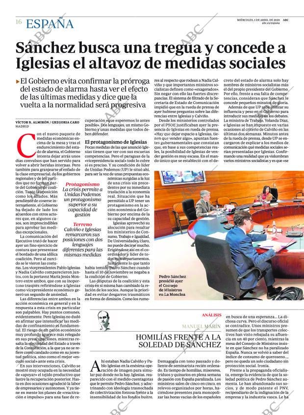 ABC MADRID 01-04-2020 página 16