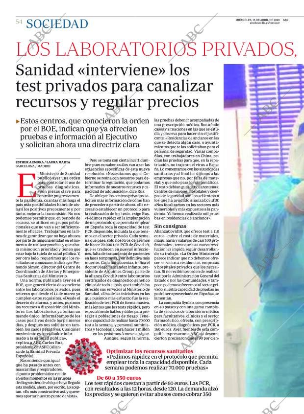 ABC SEVILLA 15-04-2020 página 54