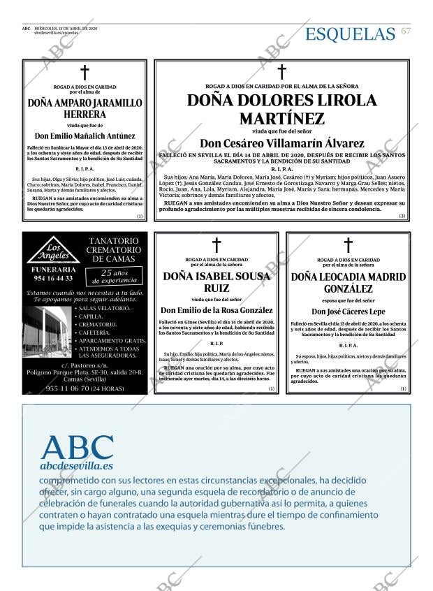 ABC SEVILLA 15-04-2020 página 67