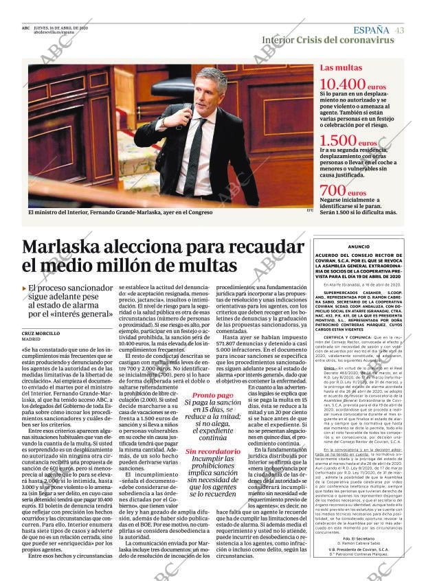 ABC SEVILLA 16-04-2020 página 43