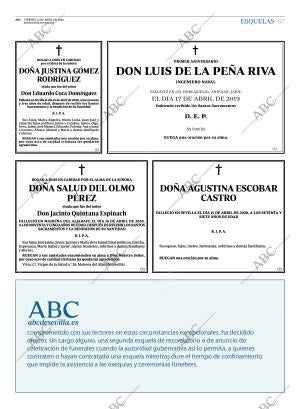 ABC SEVILLA 17-04-2020 página 67