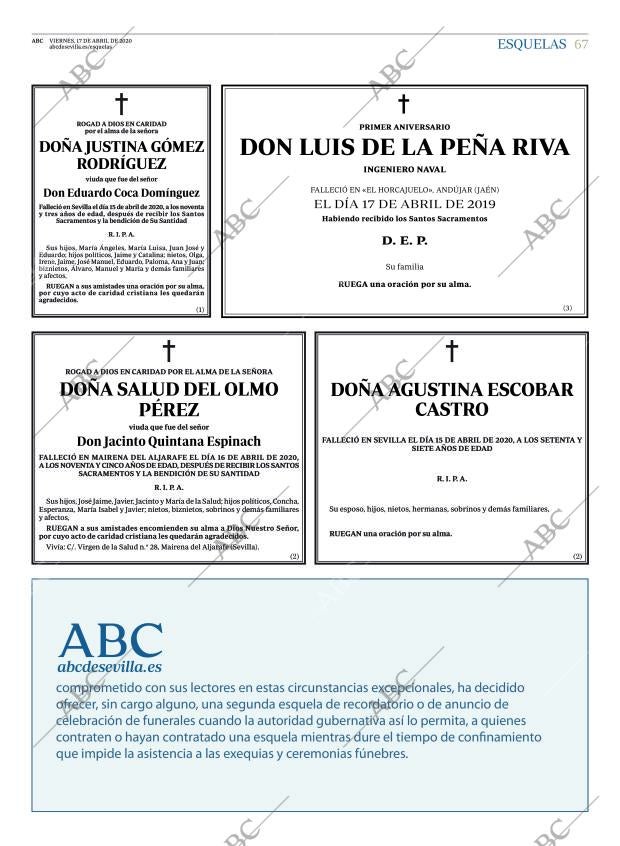ABC SEVILLA 17-04-2020 página 67
