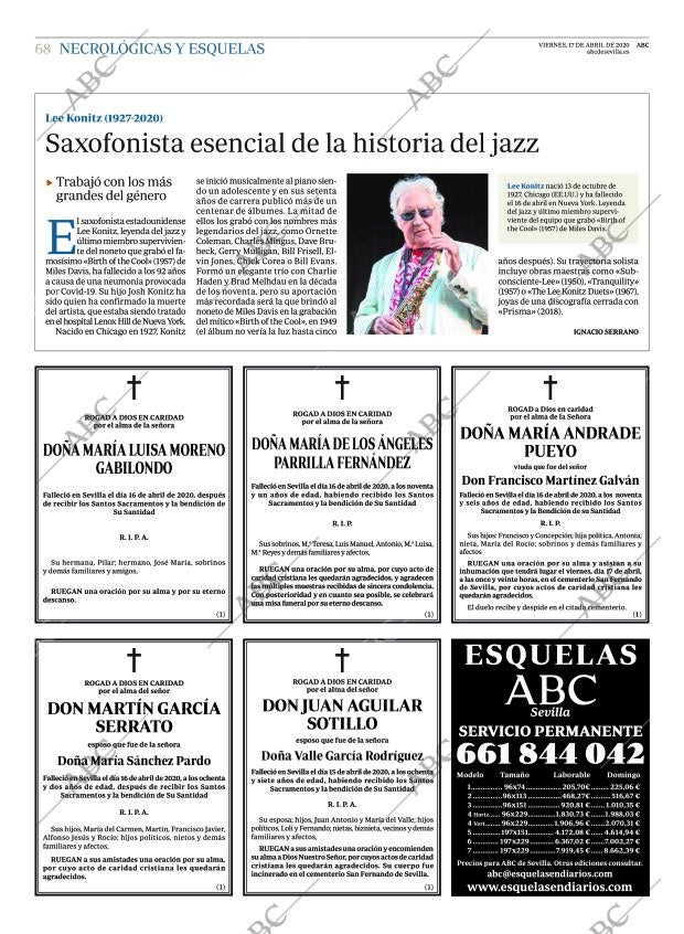 ABC SEVILLA 17-04-2020 página 68