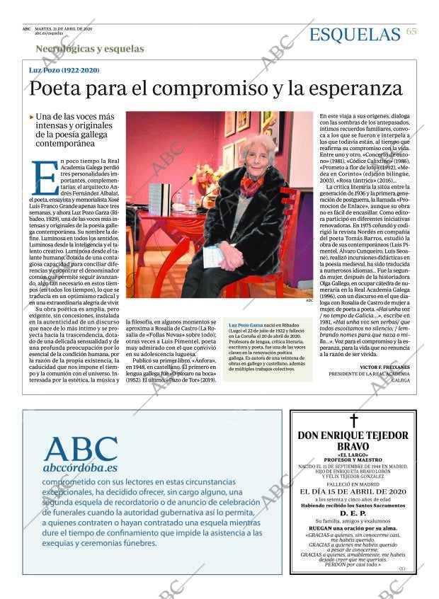 ABC CORDOBA 21-04-2020 página 65
