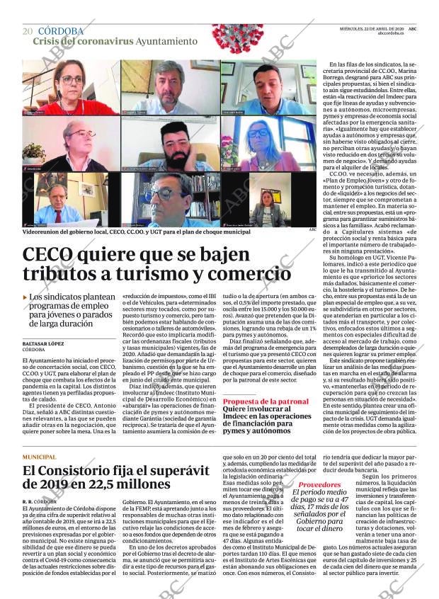 ABC CORDOBA 22-04-2020 página 20