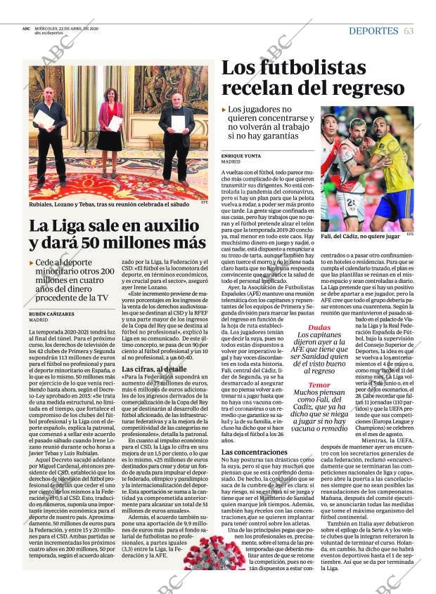 ABC CORDOBA 22-04-2020 página 63