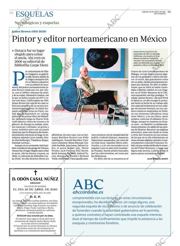 ABC CORDOBA 25-04-2020 página 58