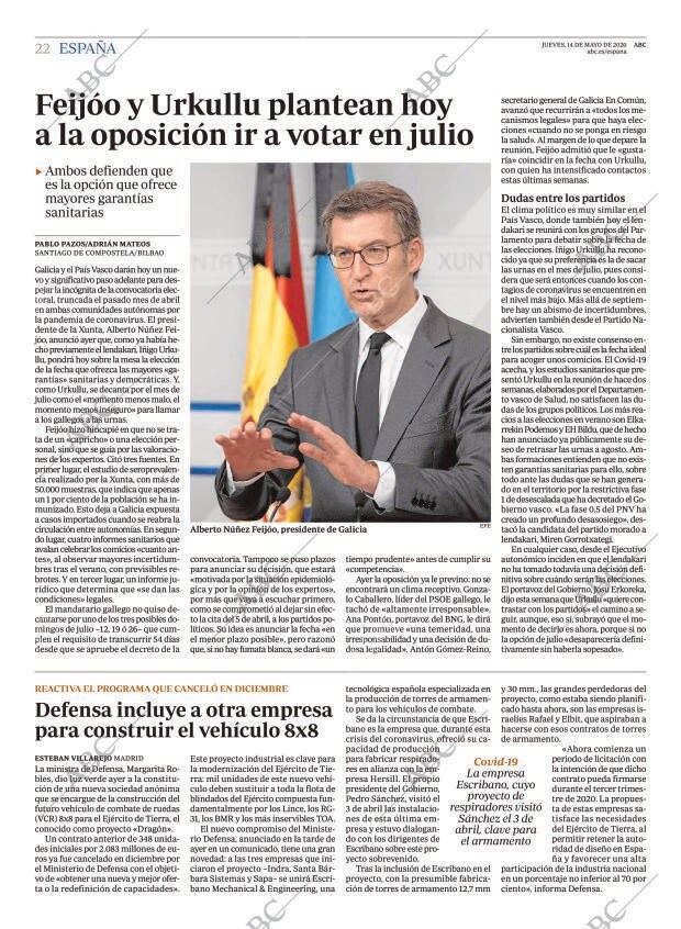 ABC MADRID 14-05-2020 página 22