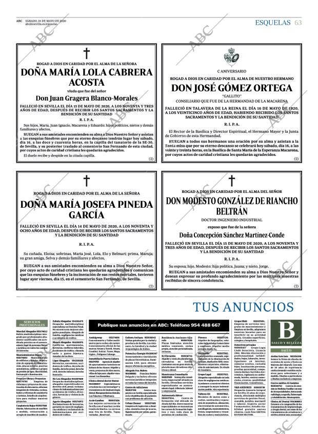 ABC SEVILLA 16-05-2020 página 63