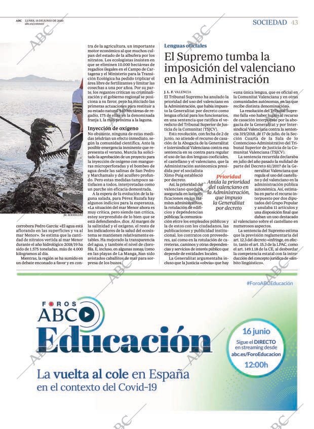 ABC MADRID 15-06-2020 página 43