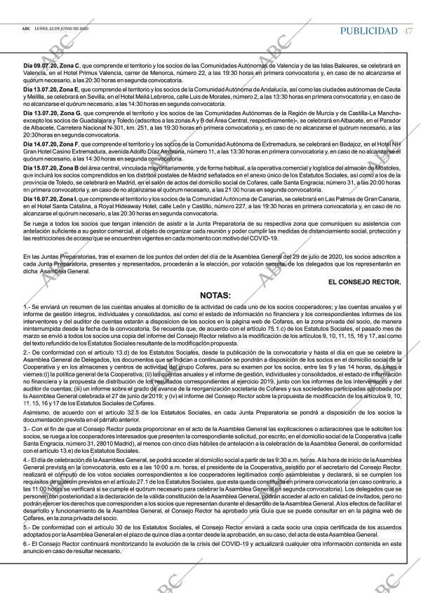 ABC CORDOBA 22-06-2020 página 47