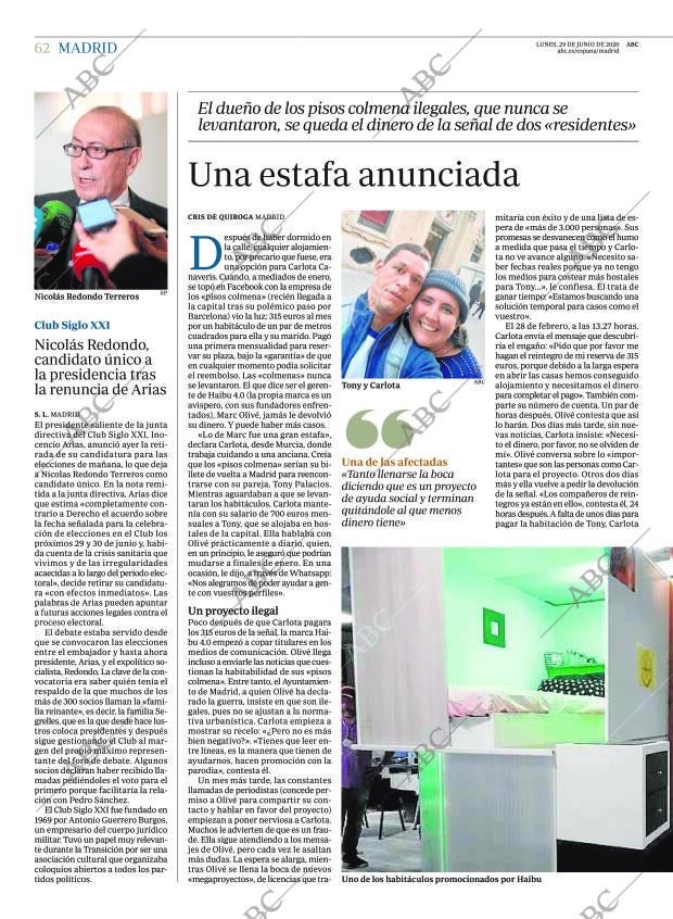 ABC MADRID 29-06-2020 página 62