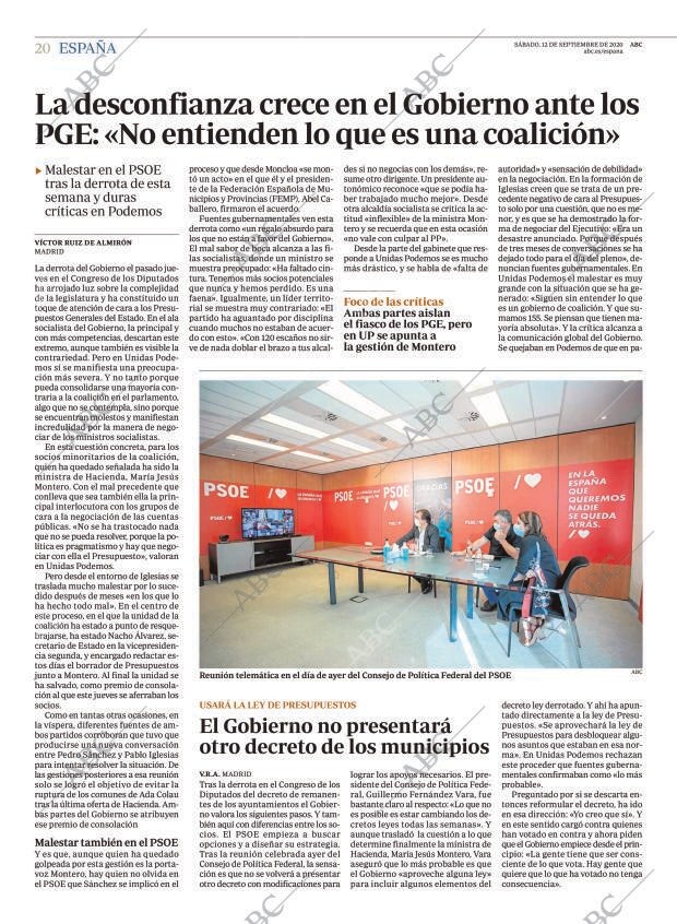ABC MADRID 12-09-2020 página 20