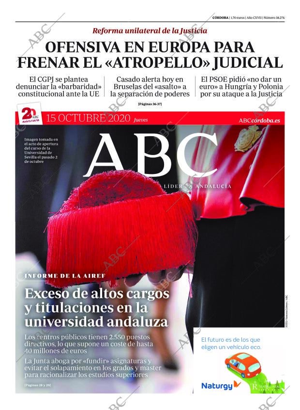 ABC CORDOBA 15-10-2020 página 1