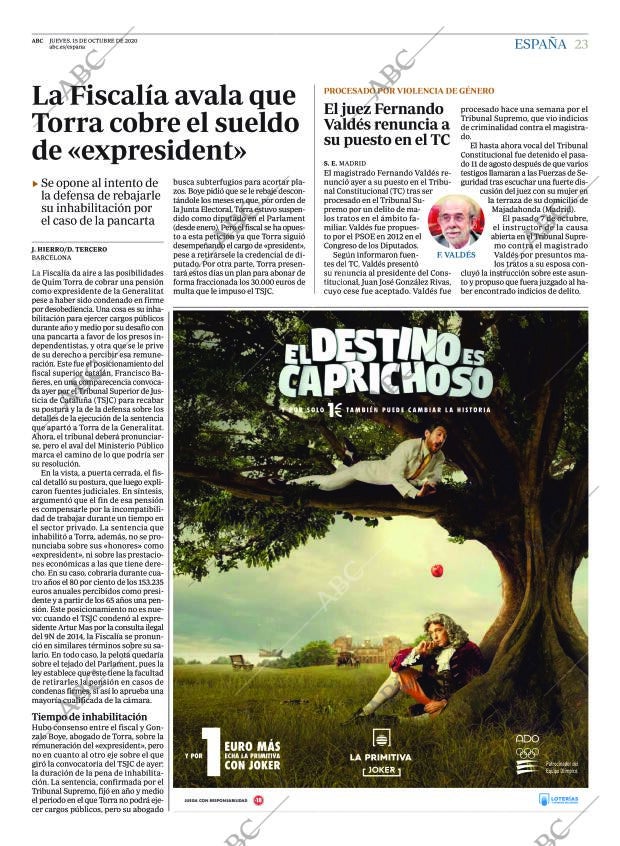 ABC MADRID 15-10-2020 página 23