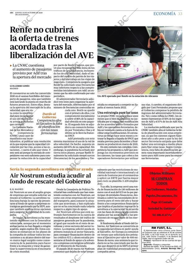 ABC MADRID 15-10-2020 página 33