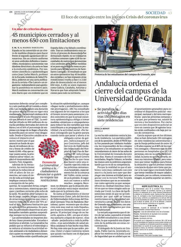 ABC MADRID 15-10-2020 página 43