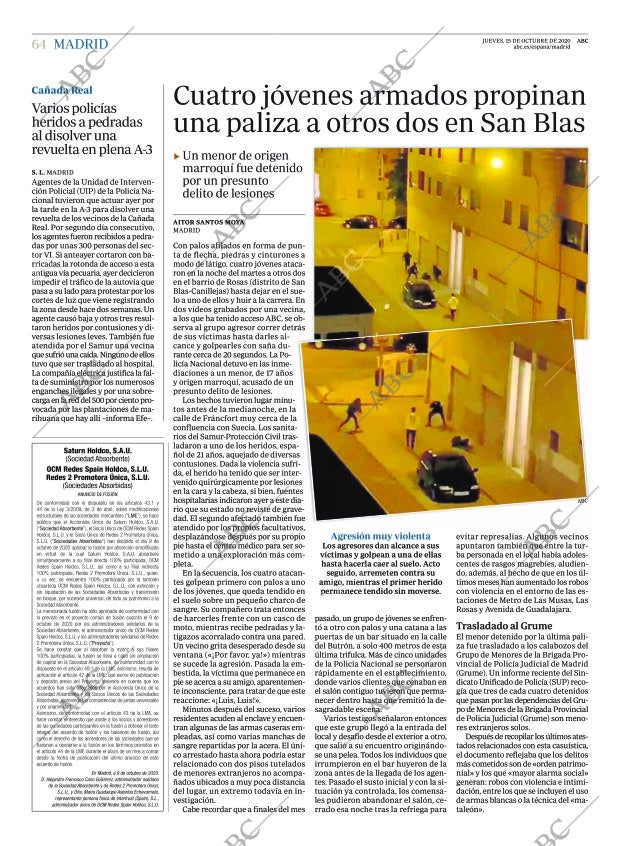ABC MADRID 15-10-2020 página 64