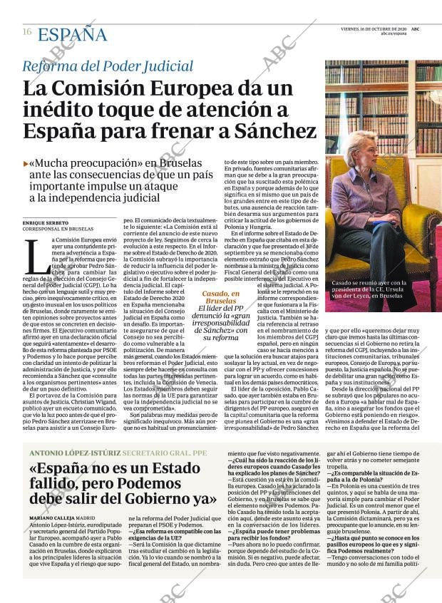 ABC MADRID 16-10-2020 página 16