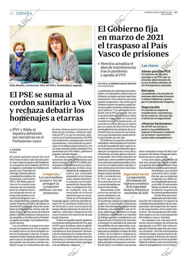 ABC MADRID 16-10-2020 página 20