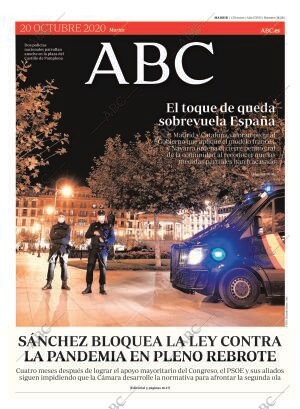 ABC MADRID 20-10-2020 página 1