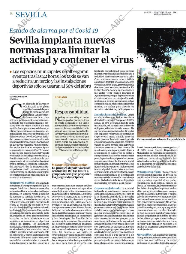 ABC SEVILLA 27-10-2020 página 16