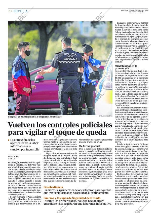 ABC SEVILLA 27-10-2020 página 20