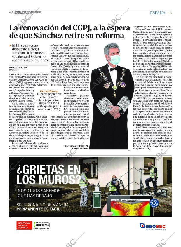 ABC SEVILLA 27-10-2020 página 45