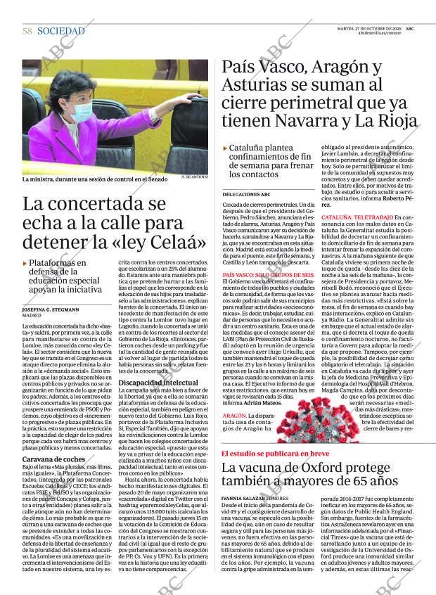 ABC SEVILLA 27-10-2020 página 58