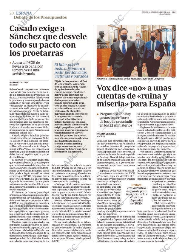 ABC MADRID 12-11-2020 página 20