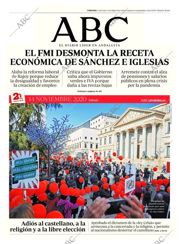 ABC CORDOBA 14-11-2020 página 1