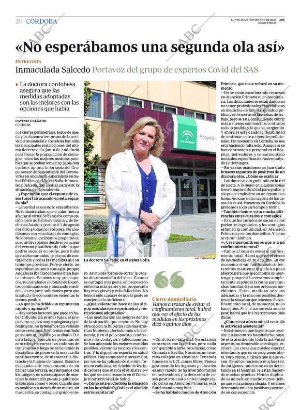 ABC CORDOBA 16-11-2020 página 20