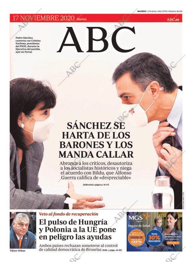 ABC MADRID 17-11-2020 página 1