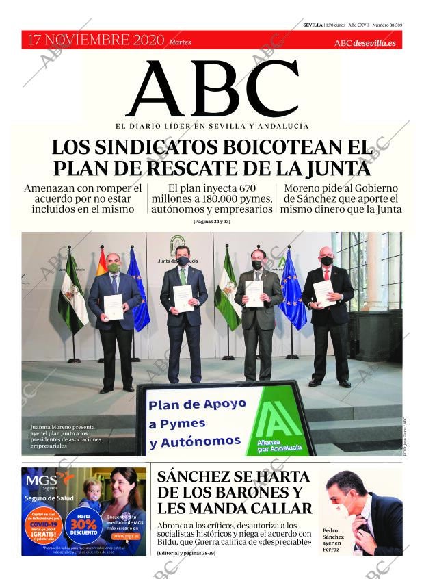 ABC SEVILLA 17-11-2020 página 1