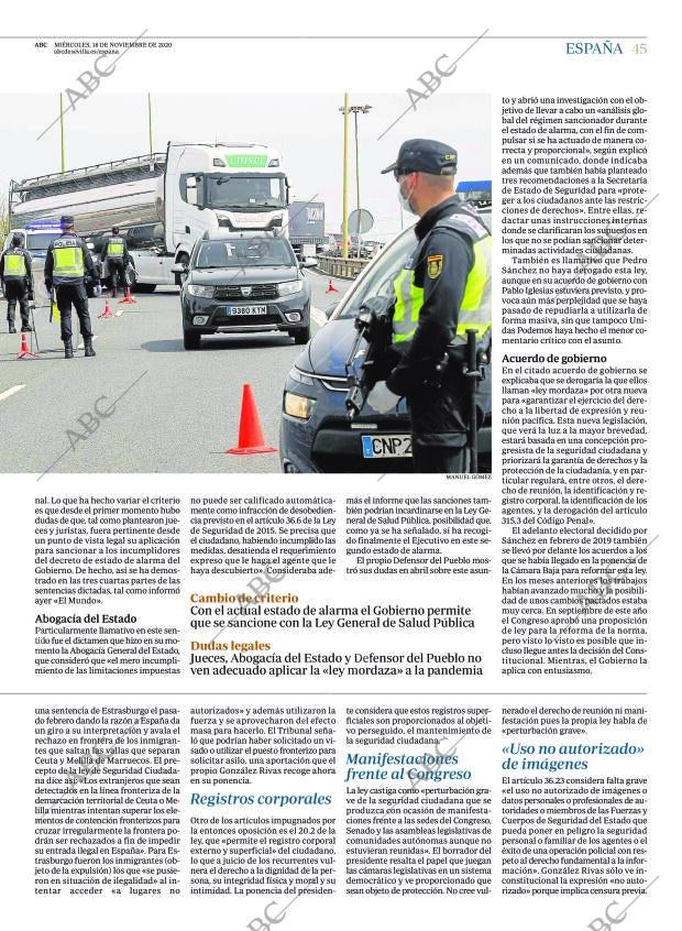 ABC SEVILLA 18-11-2020 página 45