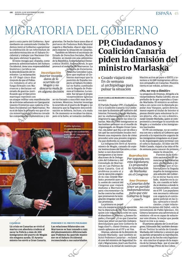 ABC SEVILLA 19-11-2020 página 45